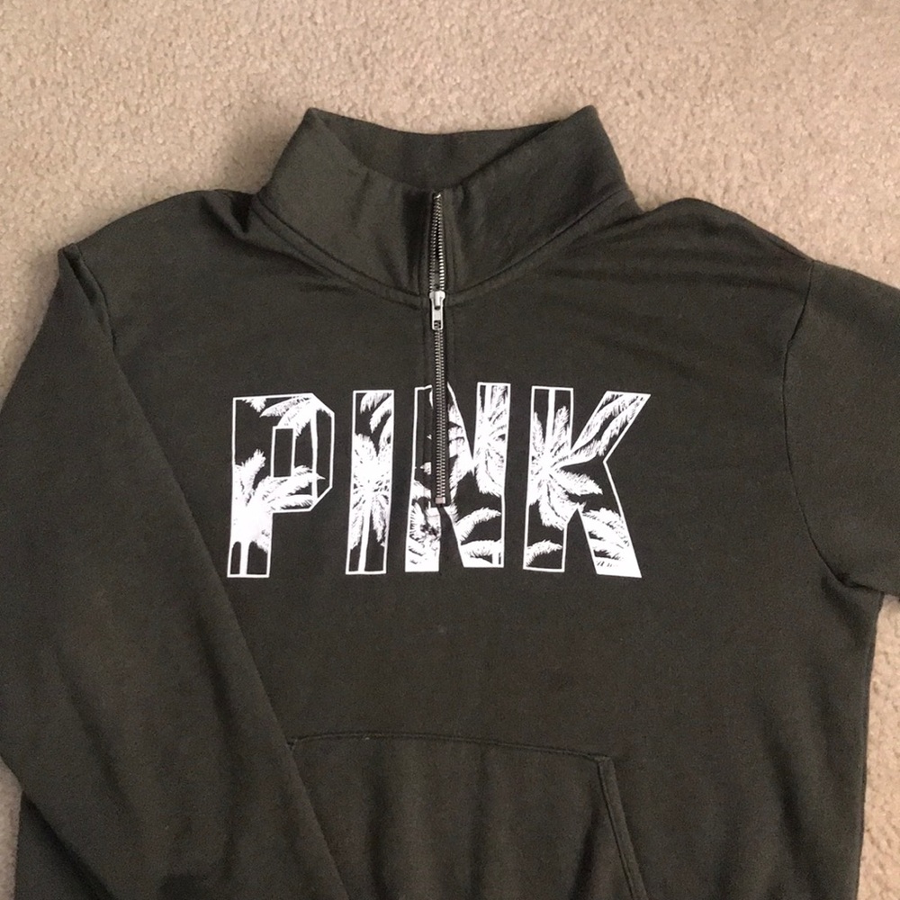 VS pink quarter zip sweater